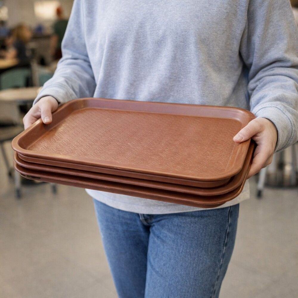 Carlisle Cafeteria Serving Trays Lot of 3 Brown Textured NSF Restaurant Lunch...